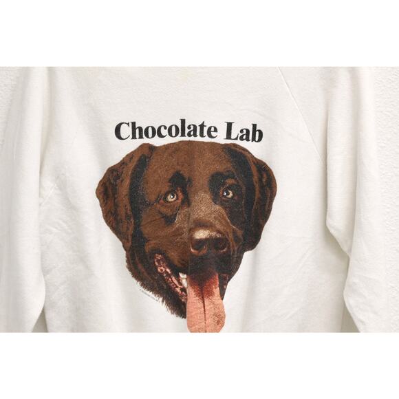 Vintage Chocolate Lab Labrador Retriever Dog Sweatshirt Medium - Picture 2 of 7